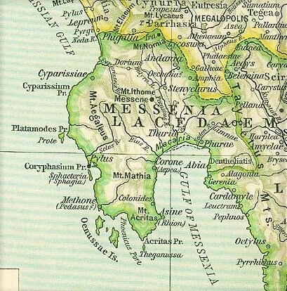 Karte des antiken Messeniene