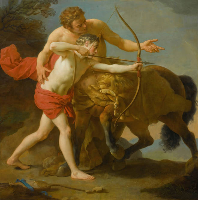 Ausbildung des Achilles durch den Zentauren Cheiron