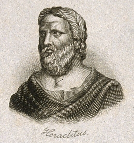 Heraklit (engl. Heraclitus) Kupferstich von J. W. Cook (1825)