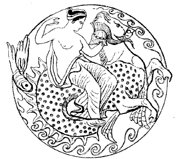 Hippokamp eine Nereide tragend