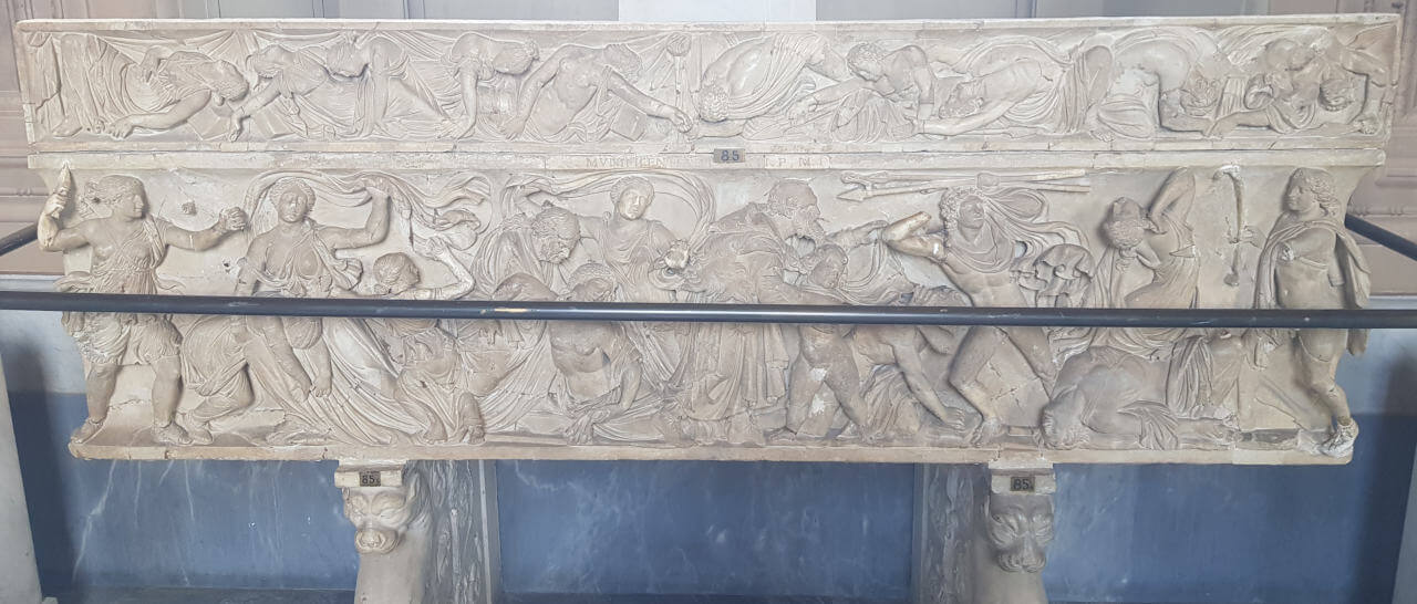 Das Massaker an Niobes Kinder - Darstellung auf einem Sarkophag in den Vatikanische Museen