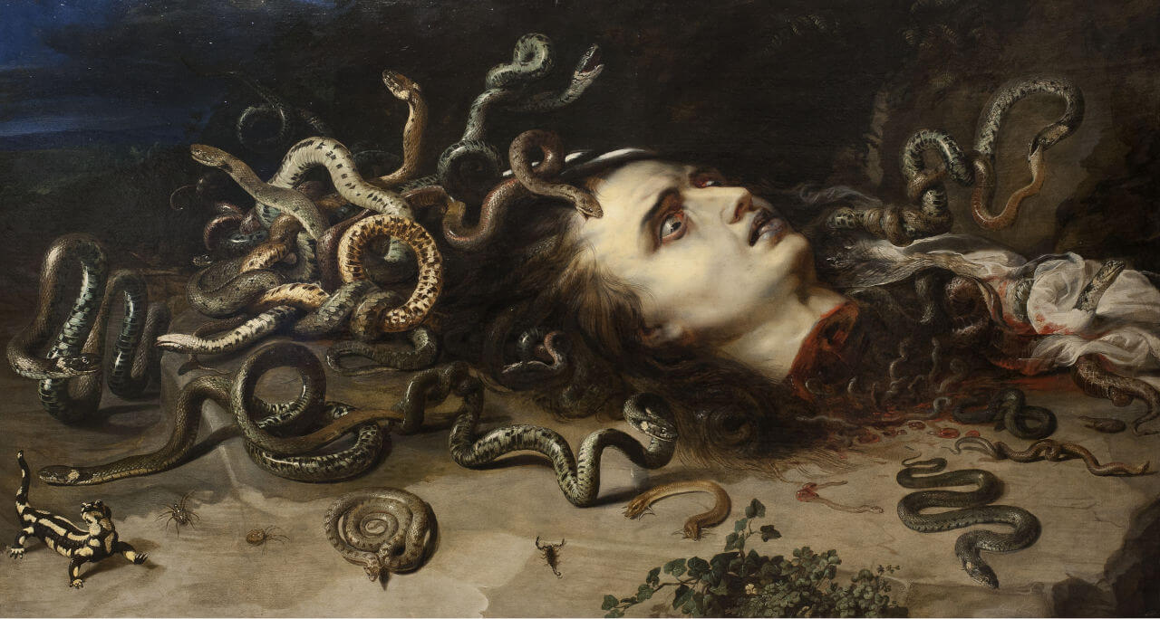Kopf der Medusa - Gemalt von Peter Paul Rubens