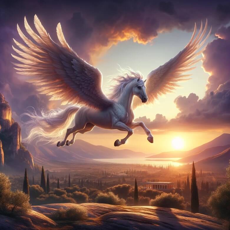 So hatte man sich Pegasus in der griechischen Mythologie vorgestellt