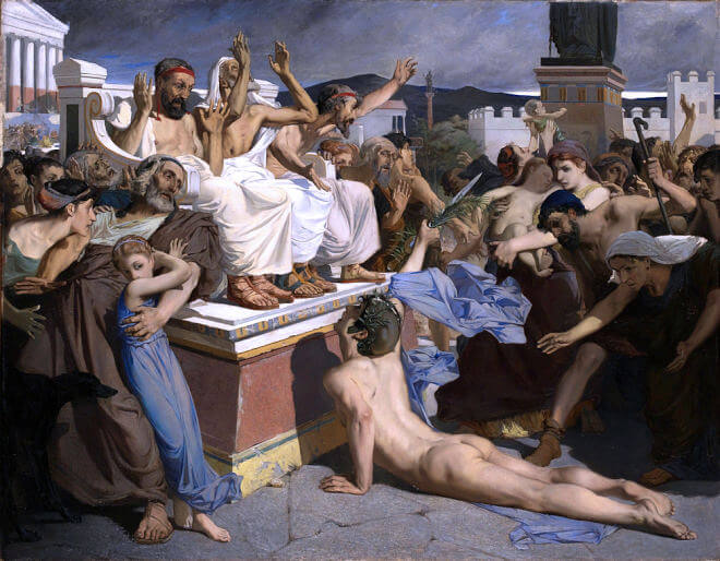 Soldat Pheidippides überbringt die Nachricht vom Sieg in der Schlacht bei Marathon
