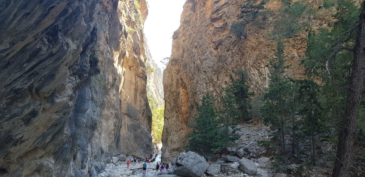 Die Eiserne Pforte ist die engste Stelle in der Samaria-Schlucht