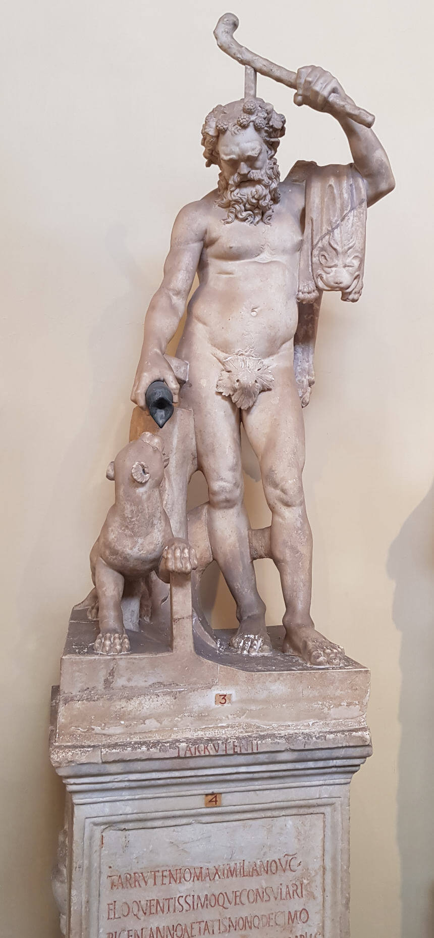 Statue des alten Silenos mit Panther (Vatikanische Museen)