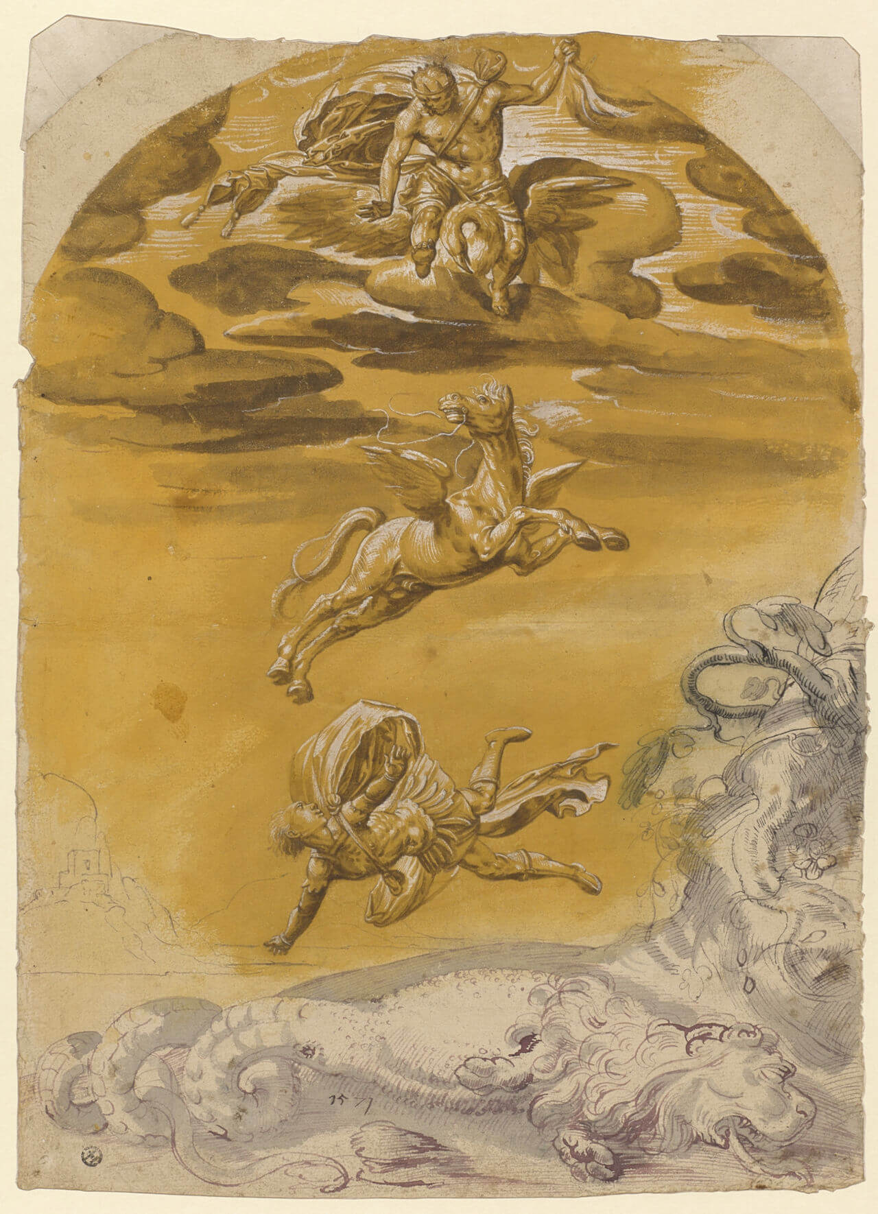 Bellerophon auf Pegasos tötet die Chimäre - Bild von Peter Paul Rubens
